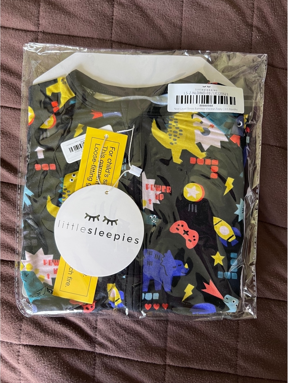 Little Sleepies next level Dino’s zippy 3-6 months